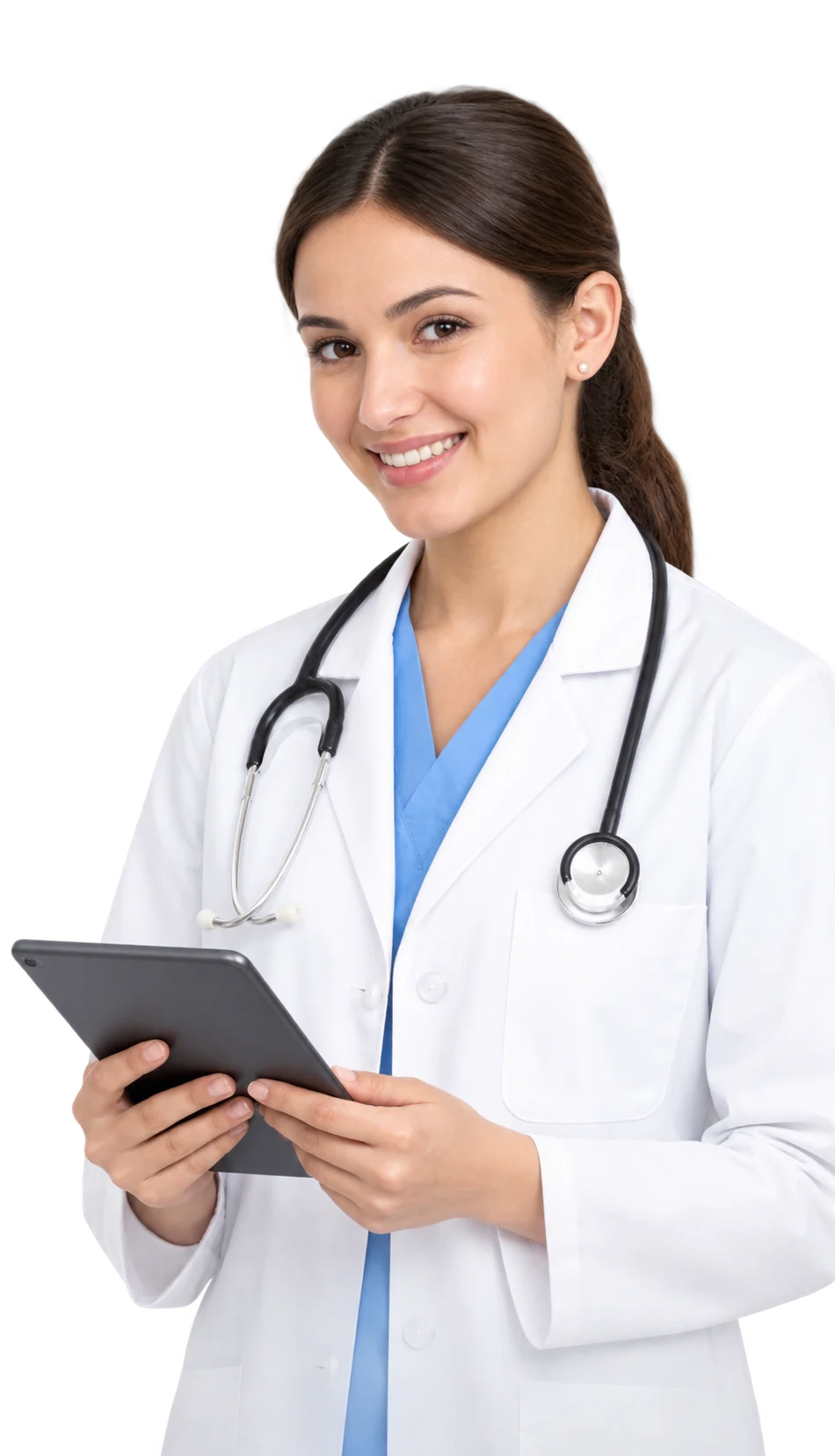 ESH800 healthcare professional holding a tablet